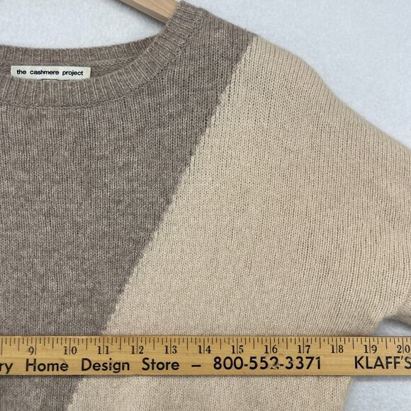 THE CASHMERE PROJECT Sweater XS Colorblock Pullover Jumper Brown - Picture 11 of 13